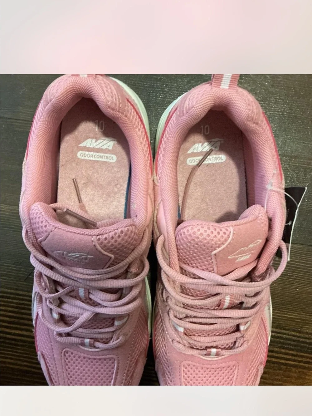 Avia Women's Pink Mesh Lace-Up Athletic Sneakers